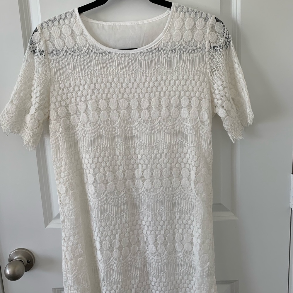 Goodnight Macaroon White Short Sleeve Dress